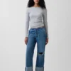 Jeans cropped larghi in stile anni '90 a vita bassa