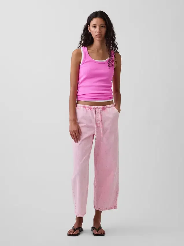 Jeans cropped larghi in stile anni '90 a vita bassa