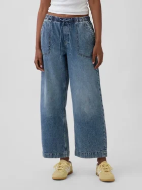 Jeans cropped larghi in stile anni ’90 a vita bassa
