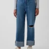 Jeans cropped larghi in stile anni '90 a vita bassa