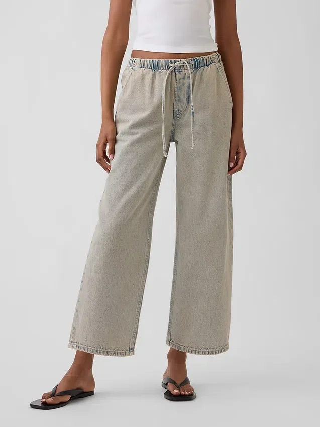 Jeans cropped larghi in stile anni '90 a vita bassa