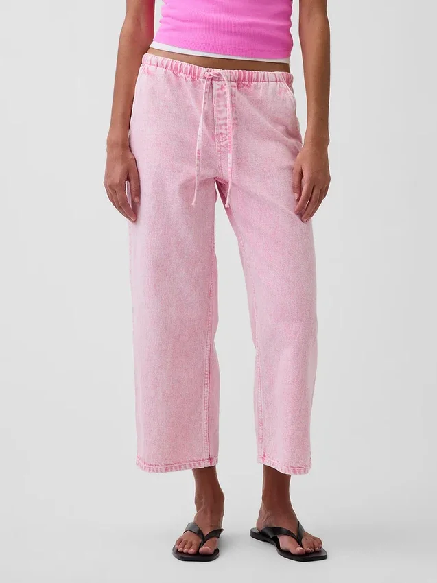Jeans cropped larghi in stile anni '90 a vita bassa