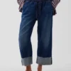 Jeans cropped larghi in stile anni '90 a vita bassa