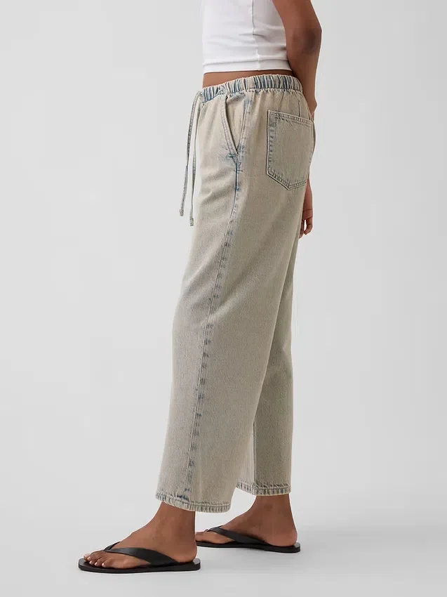 Jeans cropped larghi in stile anni '90 a vita bassa