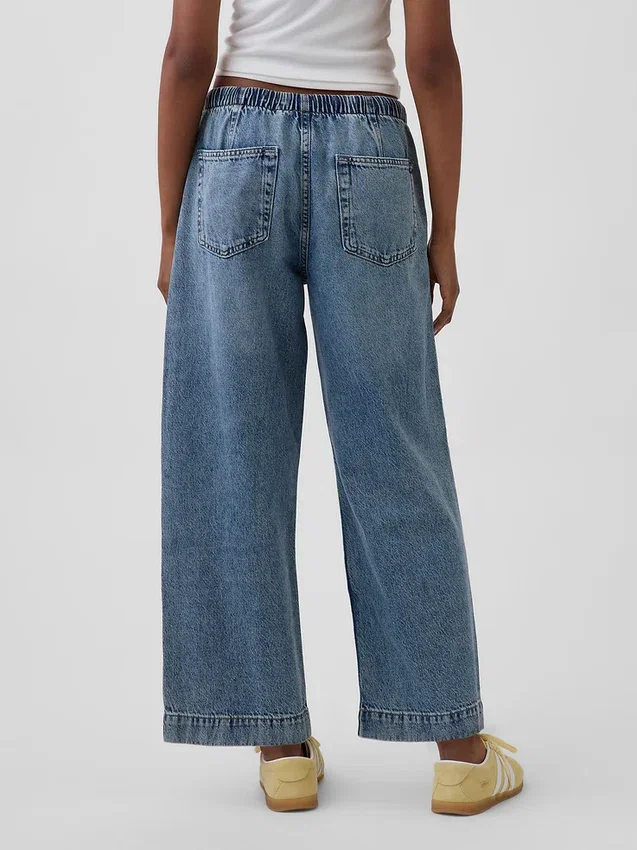 Jeans cropped larghi in stile anni '90 a vita bassa
