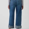 Jeans cropped larghi in stile anni '90 a vita bassa