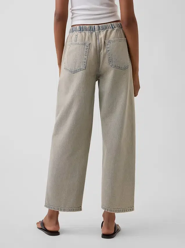 Jeans cropped larghi in stile anni '90 a vita bassa