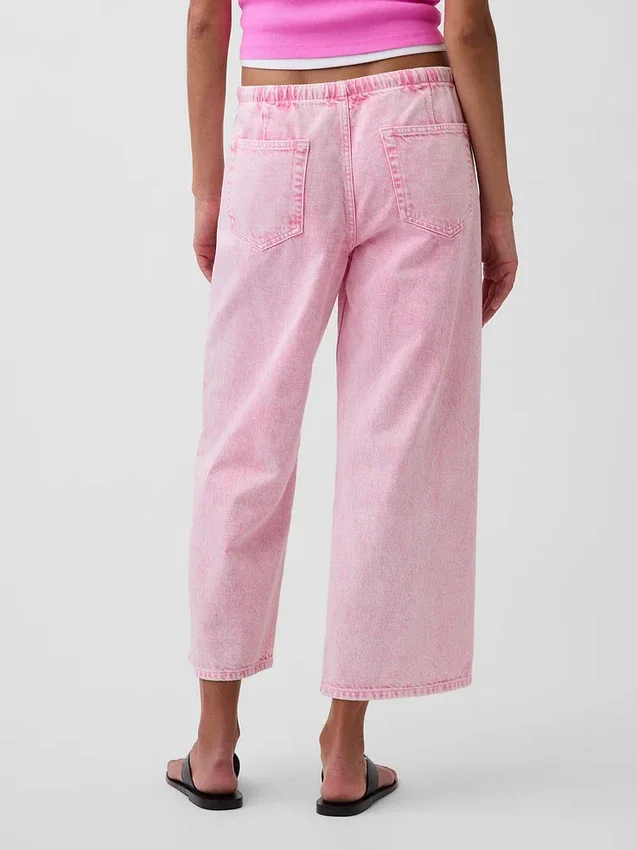 Jeans cropped larghi in stile anni '90 a vita bassa