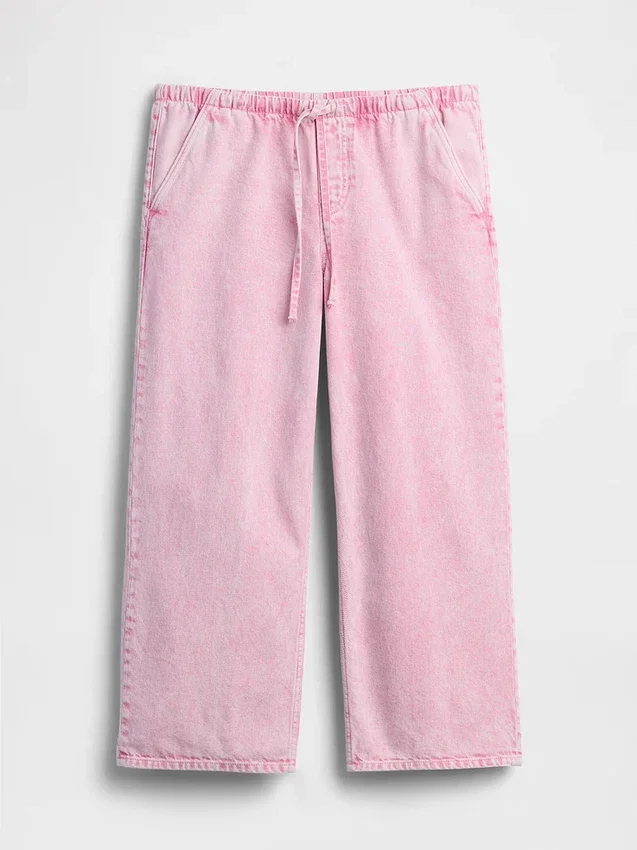 Jeans cropped larghi in stile anni '90 a vita bassa