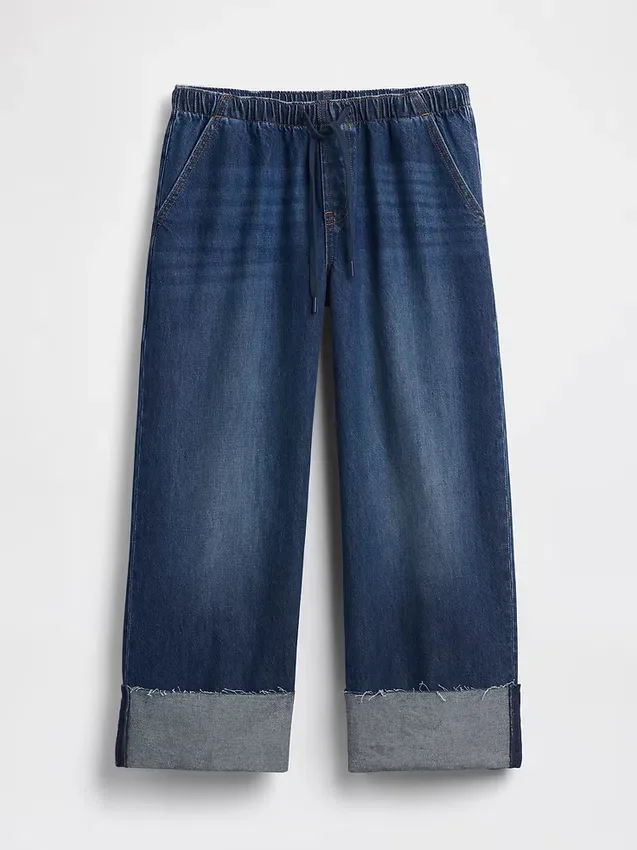 Jeans cropped larghi in stile anni '90 a vita bassa
