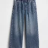 Jeans cropped larghi in stile anni '90 a vita bassa