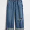 Jeans cropped larghi in stile anni '90 a vita bassa