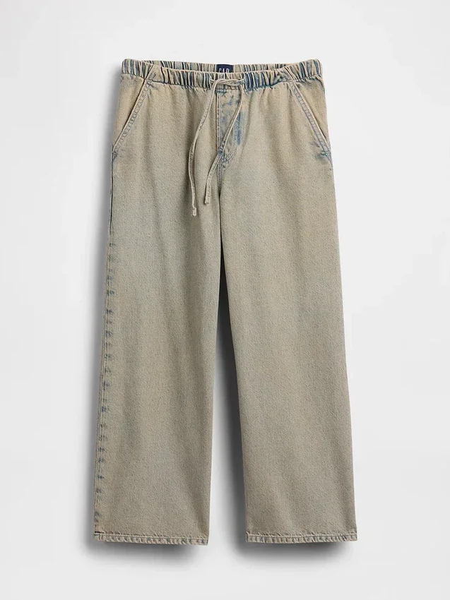 Jeans cropped larghi in stile anni '90 a vita bassa