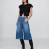 Jeans culotte a vita alta