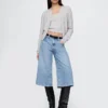 Jeans culotte a vita alta