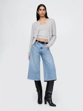 Jeans culotte a vita alta
