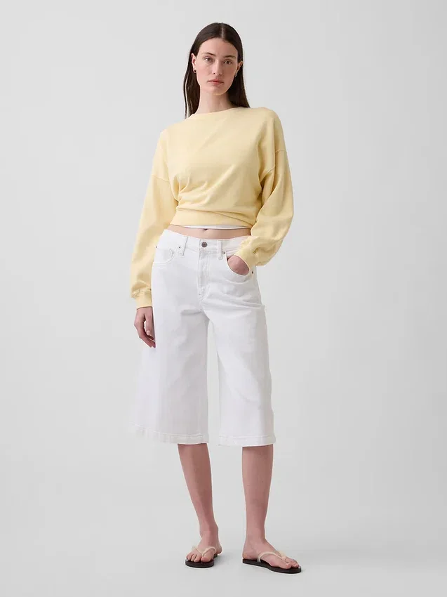 Jeans culotte a vita alta