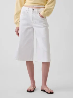 Jeans culotte a vita alta