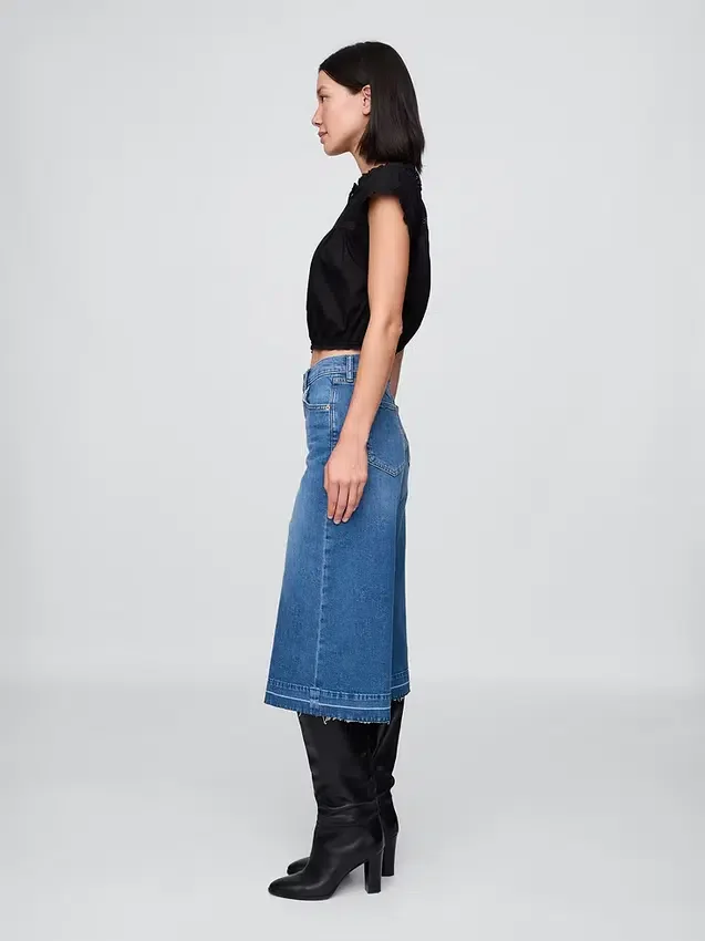 Jeans culotte a vita alta