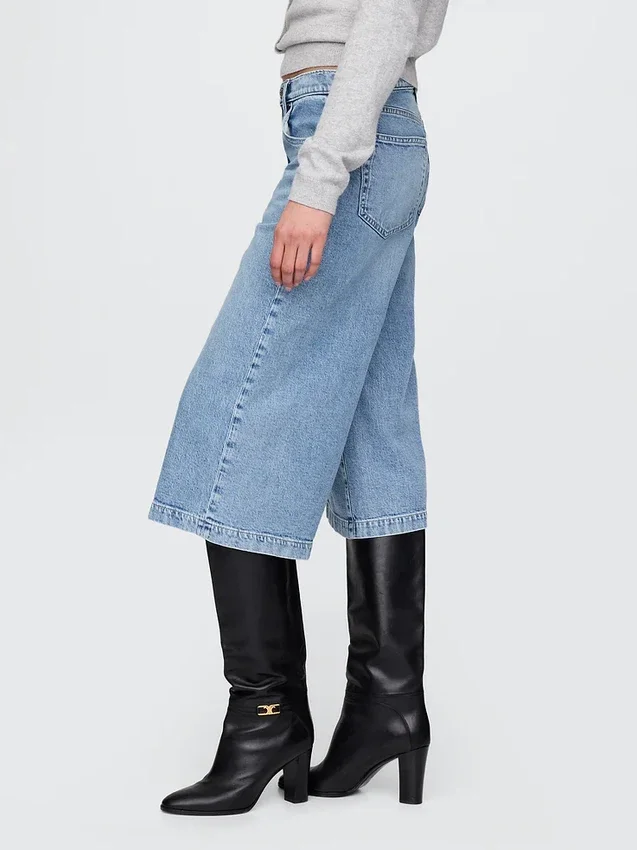 Jeans culotte a vita alta