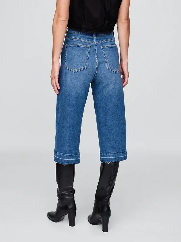 Jeans culotte a vita alta