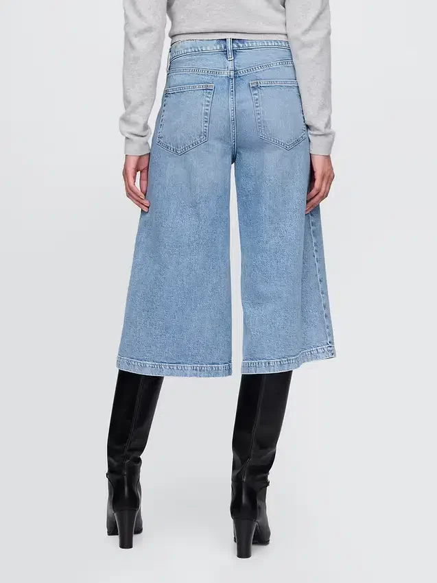 Jeans culotte a vita alta