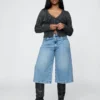 Jeans culotte a vita alta