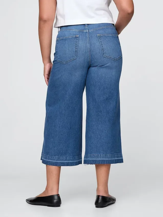 Jeans culotte a vita alta