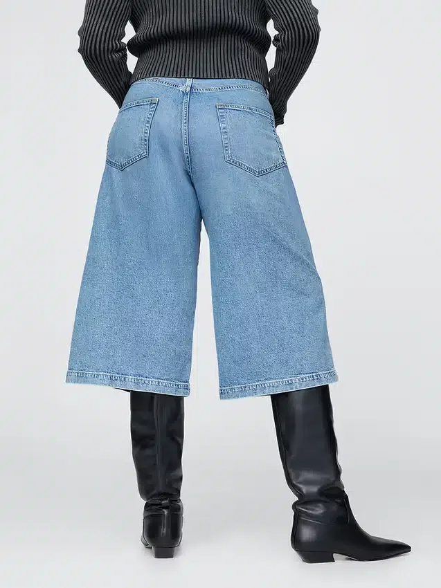 Jeans culotte a vita alta
