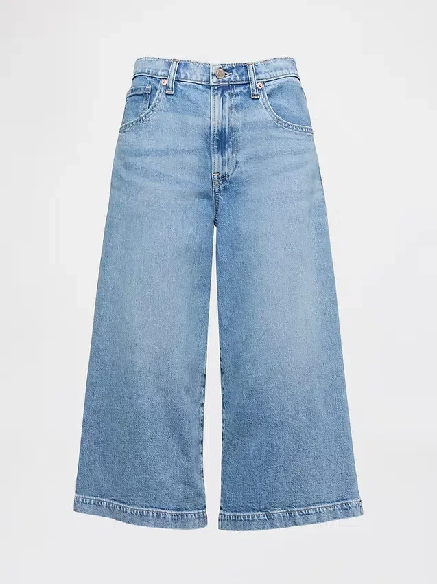 Jeans culotte a vita alta