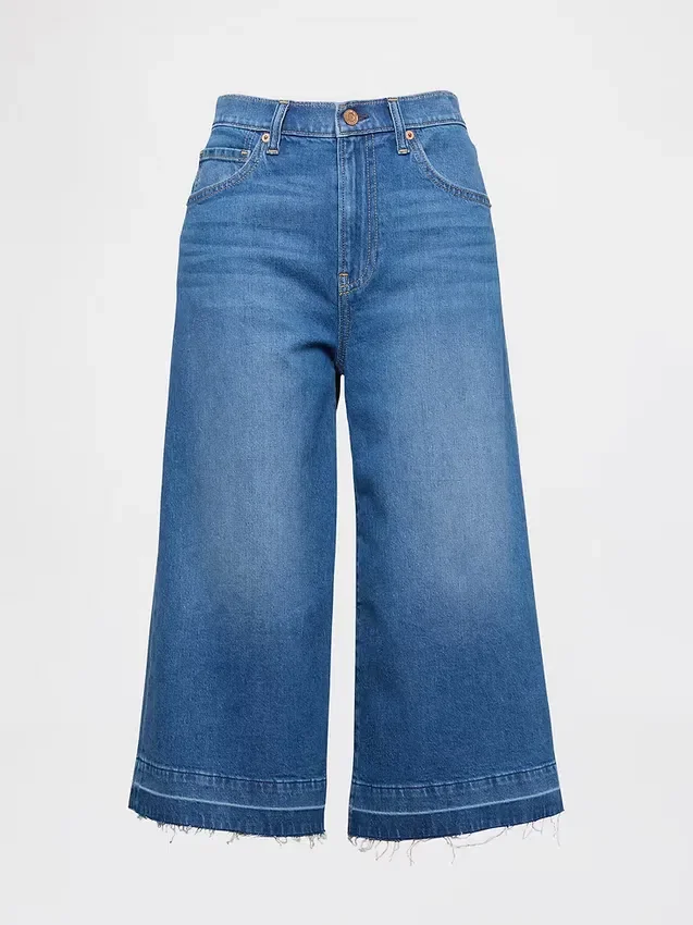 Jeans culotte a vita alta