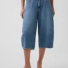 Jeans culotte a vita alta con cintura