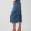 Jeans culotte a vita alta con cintura