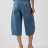 Jeans culotte a vita alta con cintura