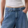 Jeans culotte a vita alta con cintura