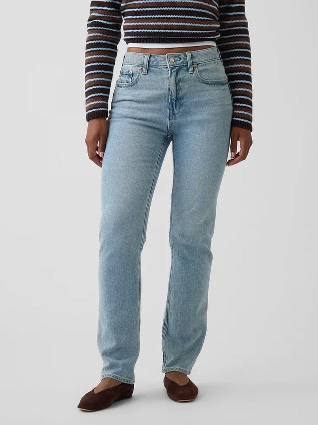 Jeans Curvy a vita alta, slim e dritto in stile anni '90