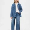 Jeans da bambino a vita alta, gamba larga e lunghezza alla caviglia