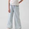 Jeans da bambino a vita alta, gamba larga e lunghezza alla caviglia