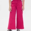Jeans da bambino a vita alta, gamba larga e lunghezza alla caviglia