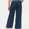Jeans da bambino a vita alta, gamba larga e lunghezza alla caviglia