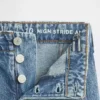 Jeans da bambino a vita alta, gamba larga e lunghezza alla caviglia