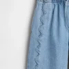 Jeans da bambino a vita alta, gamba larga e lunghezza alla caviglia
