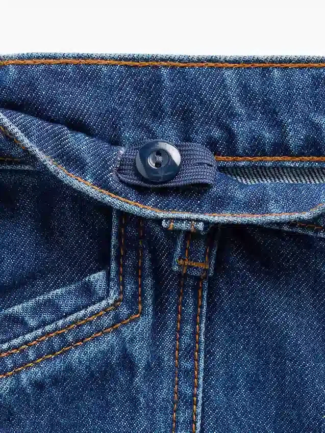 Jeans da bambino a vita alta, gamba larga e lunghezza alla caviglia
