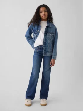 Jeans da bambino a vita bassa, dal taglio dritto e morbido