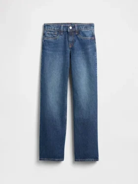 Jeans da bambino a vita bassa, dal taglio dritto e morbido