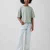 Jeans da bambino a vita bassa, gamba larga