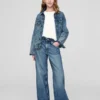 Jeans da bambino a vita bassa, gamba larga