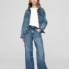 Jeans da bambino a vita bassa, gamba larga