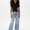 Jeans da bambino a vita bassa, gamba larga