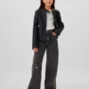 Jeans da bambino a vita bassa, gamba larga